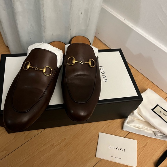 Gucci Princetown Mules - Dark Brown - Picture 1 of 5